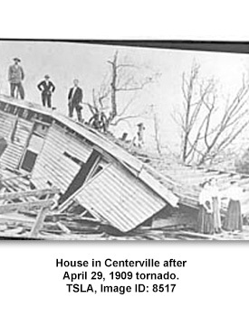 House in Centerville after April 29, 1909 tornado. TSLA, Image ID: 8517