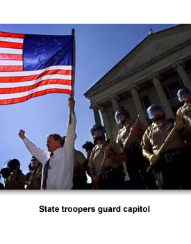 Governor Sundquist 01 State troopers guard capitol
